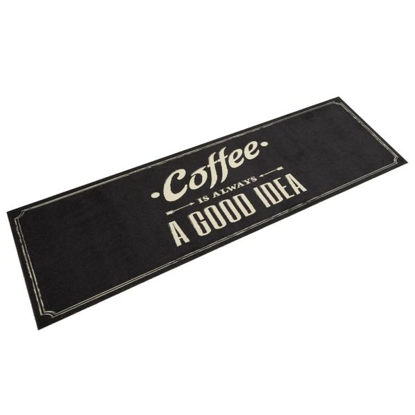 vidaXL Kuchynský koberec, prateľný, nápis Coffee 45x150 cm, zamat