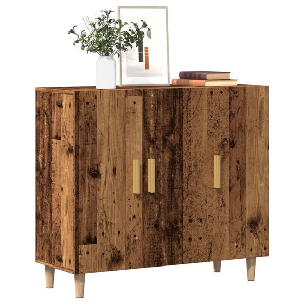 vidaXL Komoda staré drevo 90x34x80 cm kompozitné drevo
