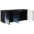 vidaXL Nástenný TV kabinet RAALTE 102 x 33 x 40 cm Čierny dub