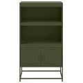 vidaXL Vysoká skrinka olivovozelená 68,5x38,5x123,5 cm oceľ