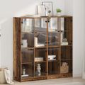 vidaXL Highboard 2 ks Staré drevo 68 x 37 x 142 cm Kompozitné drevo