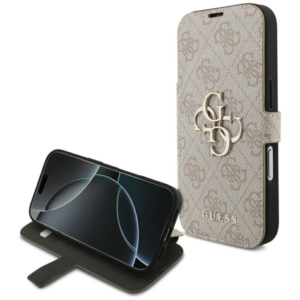 Puzdro Guess Book 4G Metal Logo pre iPhone 17 Pro ružové