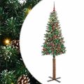 vidaXL Úzky vianočný stromček s 300 LED-i so stojanom Zelená 210 cm
