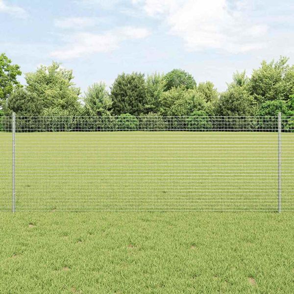 vidaXL Zváraný drôtový plot s podperou 10 x 0,8 m Strieborná Sieťovina