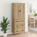 vidaXL Highboard Remeselný dub 69,5 x 34 x 180 cm Kompozitné drevo
