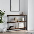 vidaXL Konzolový stolík hnedý dub 100x22,5x75 cm kompozitné drevo