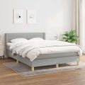 vidaXL Boxspring posteľ s matracom bledosivá 140x200 cm látka