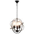 vidaXL Závesná lampa čierna okrúhla 3 x E27 žiarovky