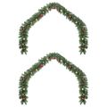 vidaXL Vianočná girlanda 2 ks 600 LED Zelená 20 m PVC
