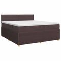 vidaXL Posteľ boxspring s matracom Tmavohnedá 180 x 200 cm Látka