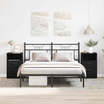 vidaXL Nočný stolík 2 pcs Čierny dub 40 x 35 x 65 cm Kompozitné drevo