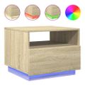 vidaXL Konferenčný stolík s LED svetlami dub sonoma 50x49x40 cm