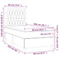 vidaXL Posteľ boxsping s matracom a LED bledosivá 90x200 cm látka