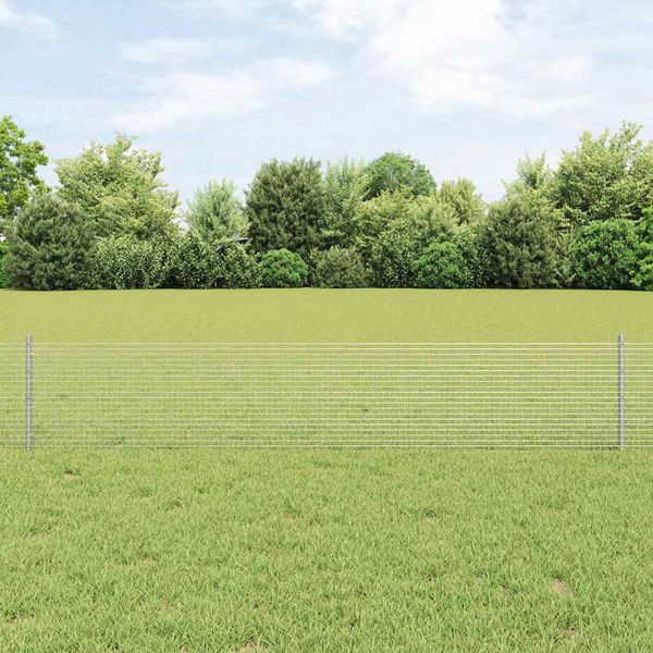 vidaXL Zváraný drôtový plot s podperou 50 x 0,4 m Strieborná Sieťovina