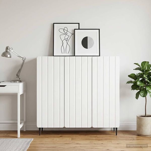 vidaXL Servírovacia skriňa Biela 89 x 34,5 x 82 cm Kompozitné drevo