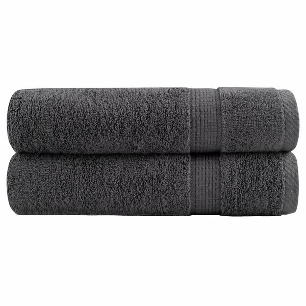 vidaXL Prémiové utierky na ruky SOLUND 2 ks antracitové 50x100 cm 600 g/m²