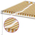 vidaXL Ručne zaťahovacia markíza s LED 600x300 cm žltá a biela