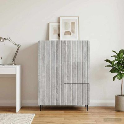 vidaXL Servírovacia skriňa Sivá sonoma 66 x 34,5 x 91,5 cm