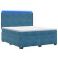 vidaXL Posteľ boxspring s matracom Modrá 140 x 200 cm Zamat