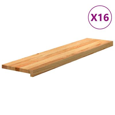vidaXL Schodiskové stupne 16 ks svetlohnedá 110x25x2 cm dubový masív