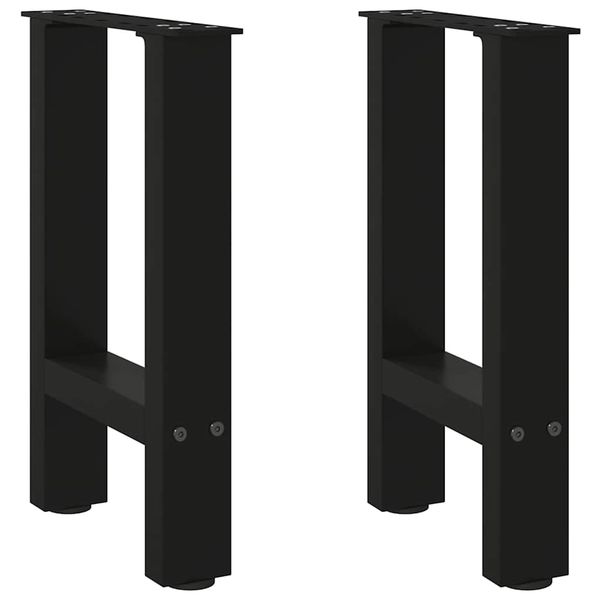 vidaXL Nohy konferenčného stolíka, čierne, 2 ks, 28 x (42-43) cm, oceľové