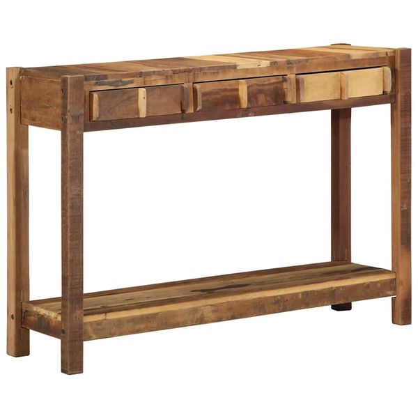 vidaXL Konzolový stôl Hnedá 107 x 33 x 76 cm Masívne obnovené drevo