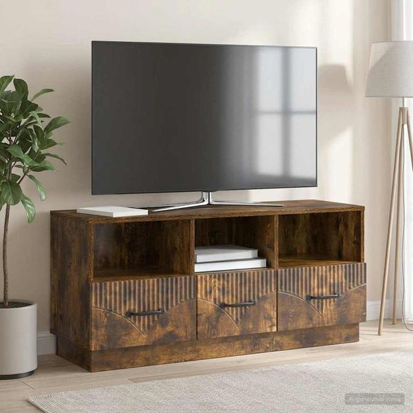 vidaXL TV skrinka Dymový dub 102 x 34,5 x 47 cm Kompozitné drevo