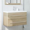 vidaXL Skrinka pod umývadlo staré drevo 80x38,5x48 cm kompozitné drevo