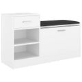 vidaXL Lavica na topánky biela 94,5x31x57 cm kompozitné drevo