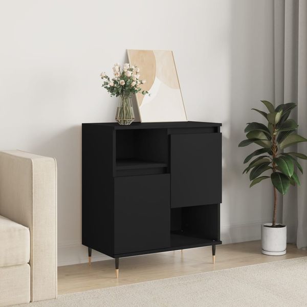 vidaXL Komoda čierna 60x35x70 cm spracované drevo