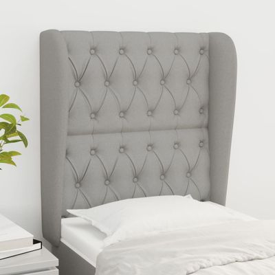 vidaXL Čelo postele so záhybmi bledosivé 83x23x118/128 cm látka