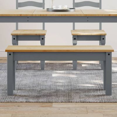 vidaXL Jedálenská lavica PANAMA sivá 105x30x45 cm borovicový masív