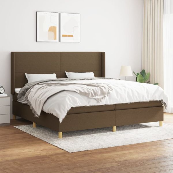vidaXL Boxspring posteľ s matracom tmavohnedá 200x200 cm látka