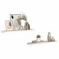 vidaXL Plávajúce nástenné police 2ks dubové a biele 80x23,5x3,8 cm MDF