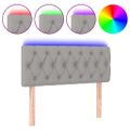 vidaXL Čelo postele s LED bledosivé 100x7x78/88 cm látka