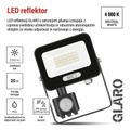 LED reflektor GLARO s pohybovým čidlom, 20 W, čierny, IP54, 2000 lm, neutrálna biela