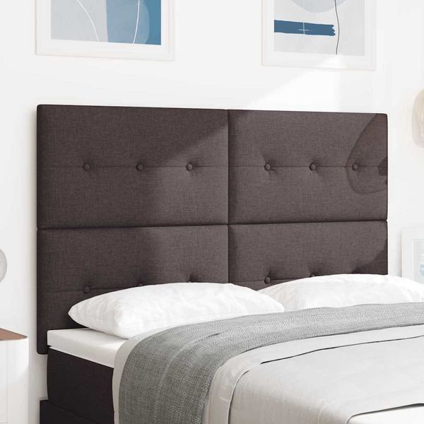 vidaXL Výškovo nastaviteľný čelový panel Tmavohnedá 144 cm látka