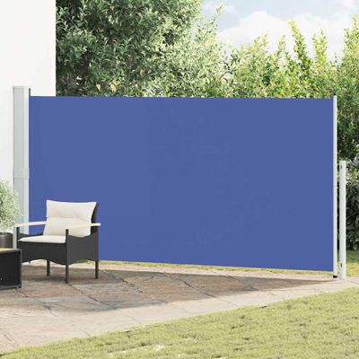 vidaXL Zaťahovacia bočná markíza na terasu 180x500 cm modrá