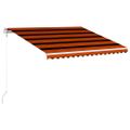 vidaXL Automatická zaťahovacia markíza 400x300 cm oranžová a hnedá