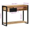 vidaXL Konzolový stolík 100x35x75 cm Masívne hrubé drevo Mango