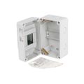 Rozvádzač FlatBOX 5904 IP65, 4mod., na omietku, priehľ. dvere, 170x105x112mm