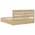 vidaXL Rám postele Sonoma dub 200 x 200 cm Inžinierske drevo
