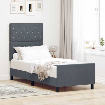 vidaXL Posteľ s pružinovým rámom Tmavo šedá 80 x 200 cm Zamat