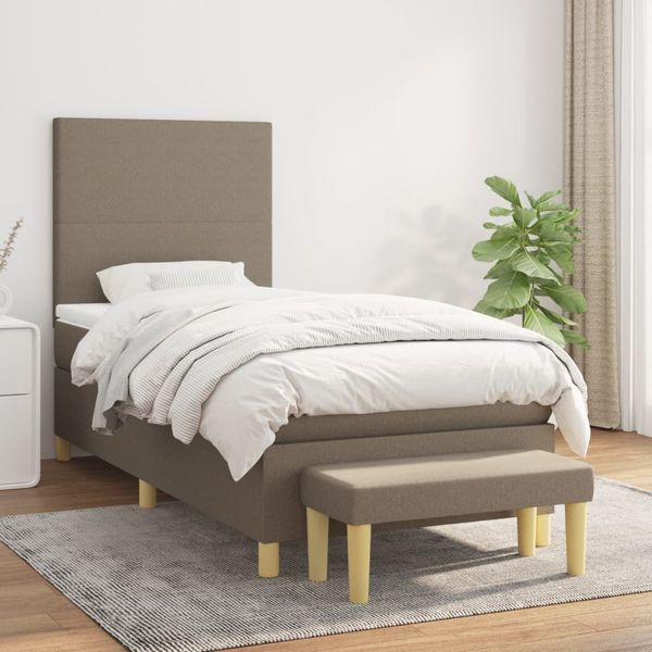 vidaXL Boxspring posteľ s matracom sivohnedý 100x200 cm látka