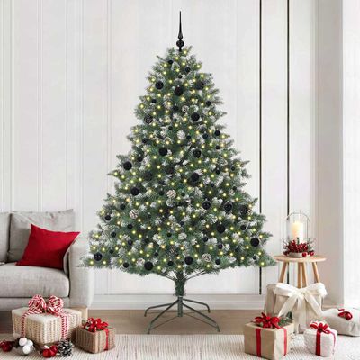 vidaXL Umelý vianočný stromček Zelená 210 cm PVC, plast a oceľ