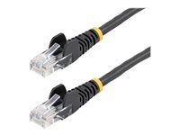 Patch kábel - RJ-45 (M) do RJ-45 (M) - UTP - CAT 5e - prevedenie bez hrbolčekov - čierna