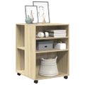 vidaXL Príručný stolík a kolieska sonoma 55x60x78 cm kompozitné drevo