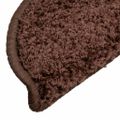 vidaXL Schodové rohože 15 ks 56x17x3 cm hnedé polkruhové