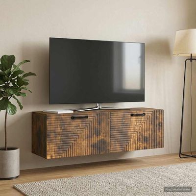 vidaXL Nástenná TV skrinka Dymový dub 98 x 31 x 30 cm Kompozitné drevo