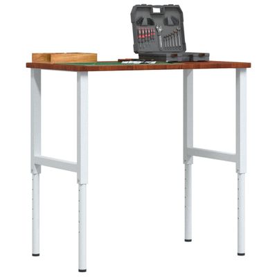 vidaXL Pracovný stôl tmavohnedý 100x60x(71,5-98)cm dub. masív obdĺžnik